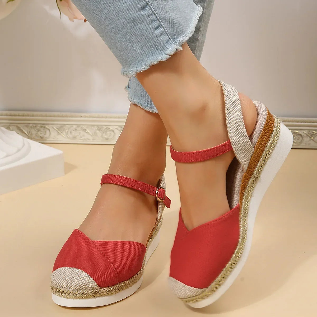 Closed Toe Wedge Sandals