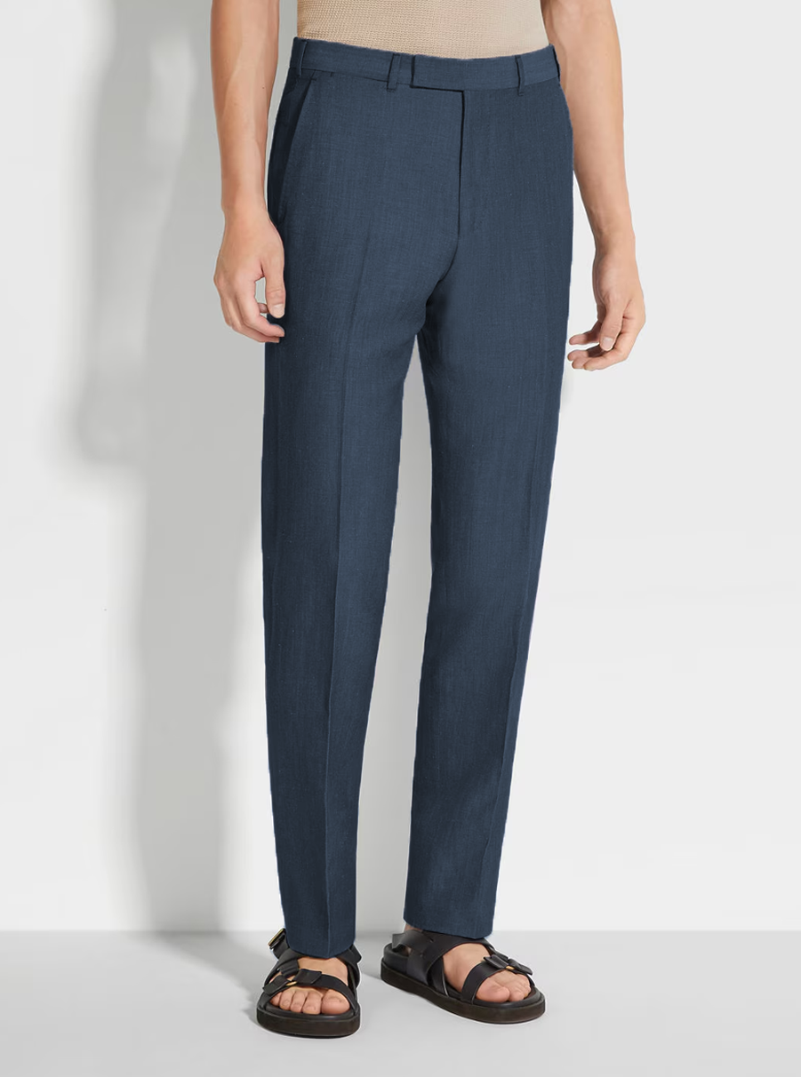 Adria Linen Trousers Navy