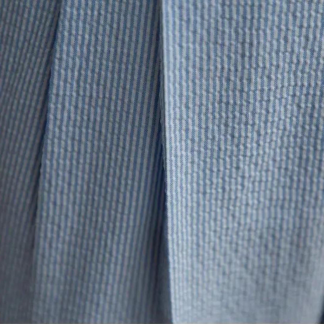 Capri Seersucker Pleated Trousers Soft Blue