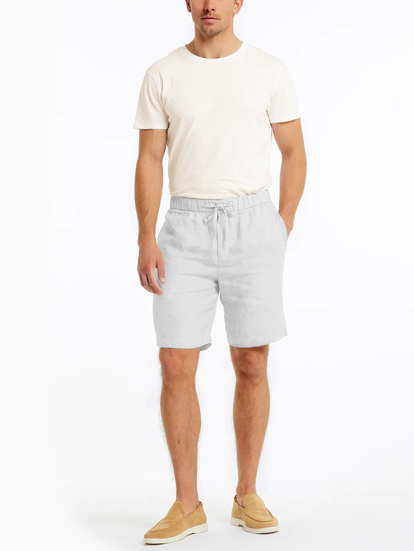 Capri Linen Shorts White