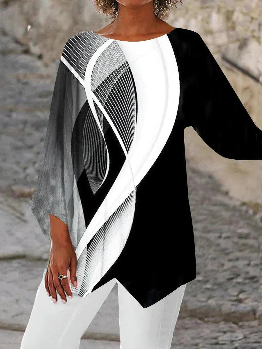 Modern Geometric Long-Sleeved Tunic