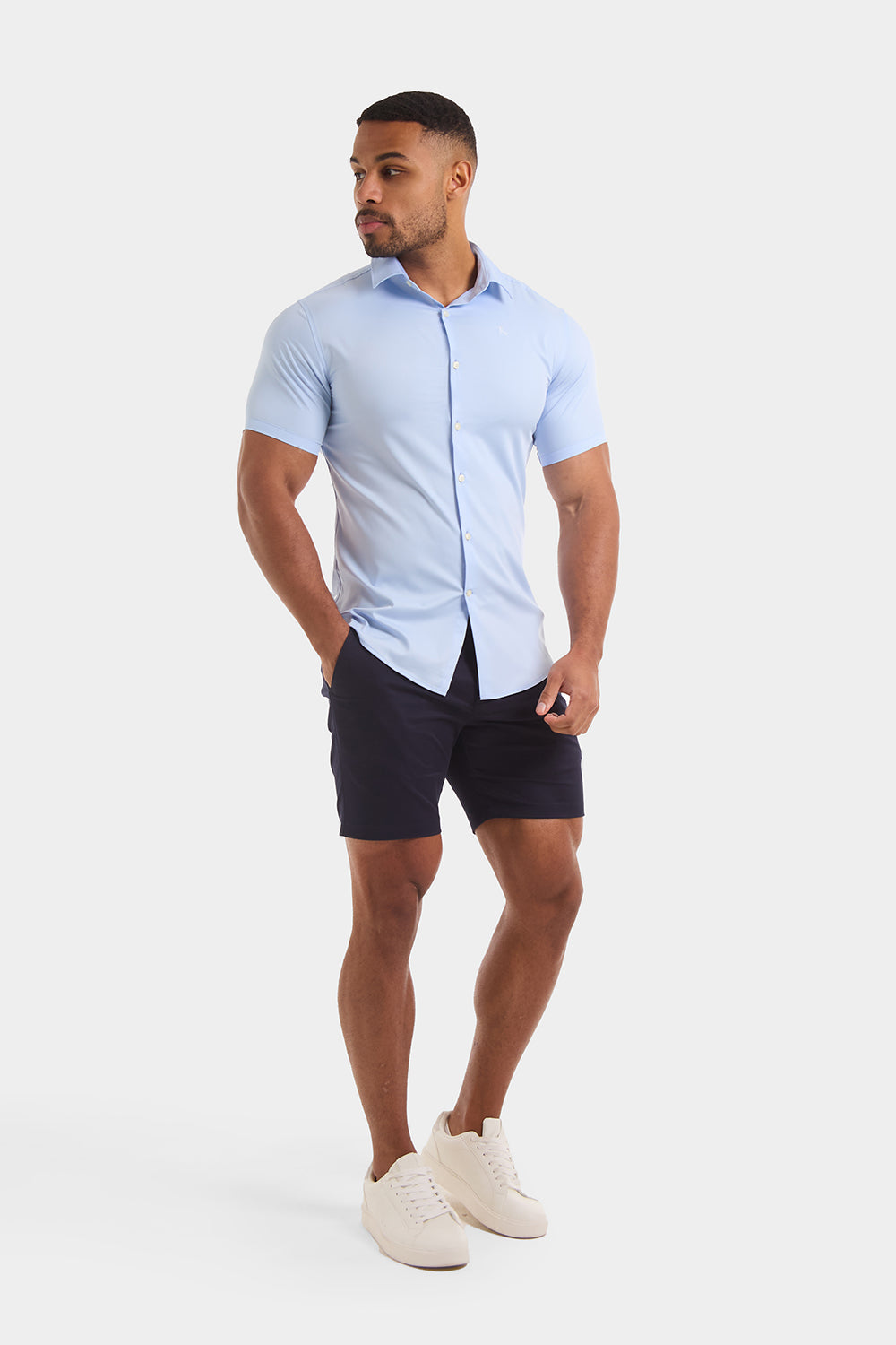 Hercules Muscle-Fit Chino Shorts Navy