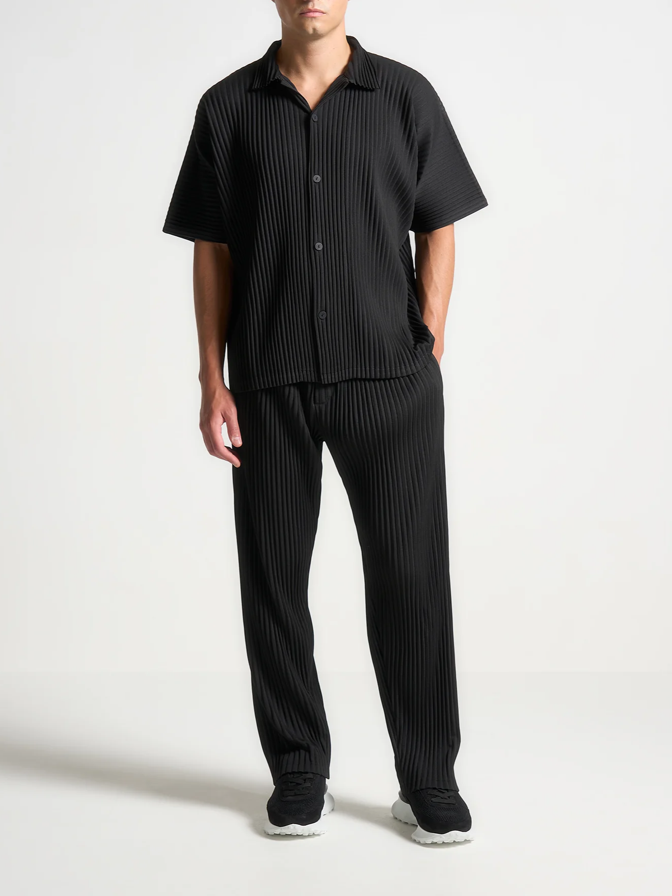 Santorini Pleated Shirt Black