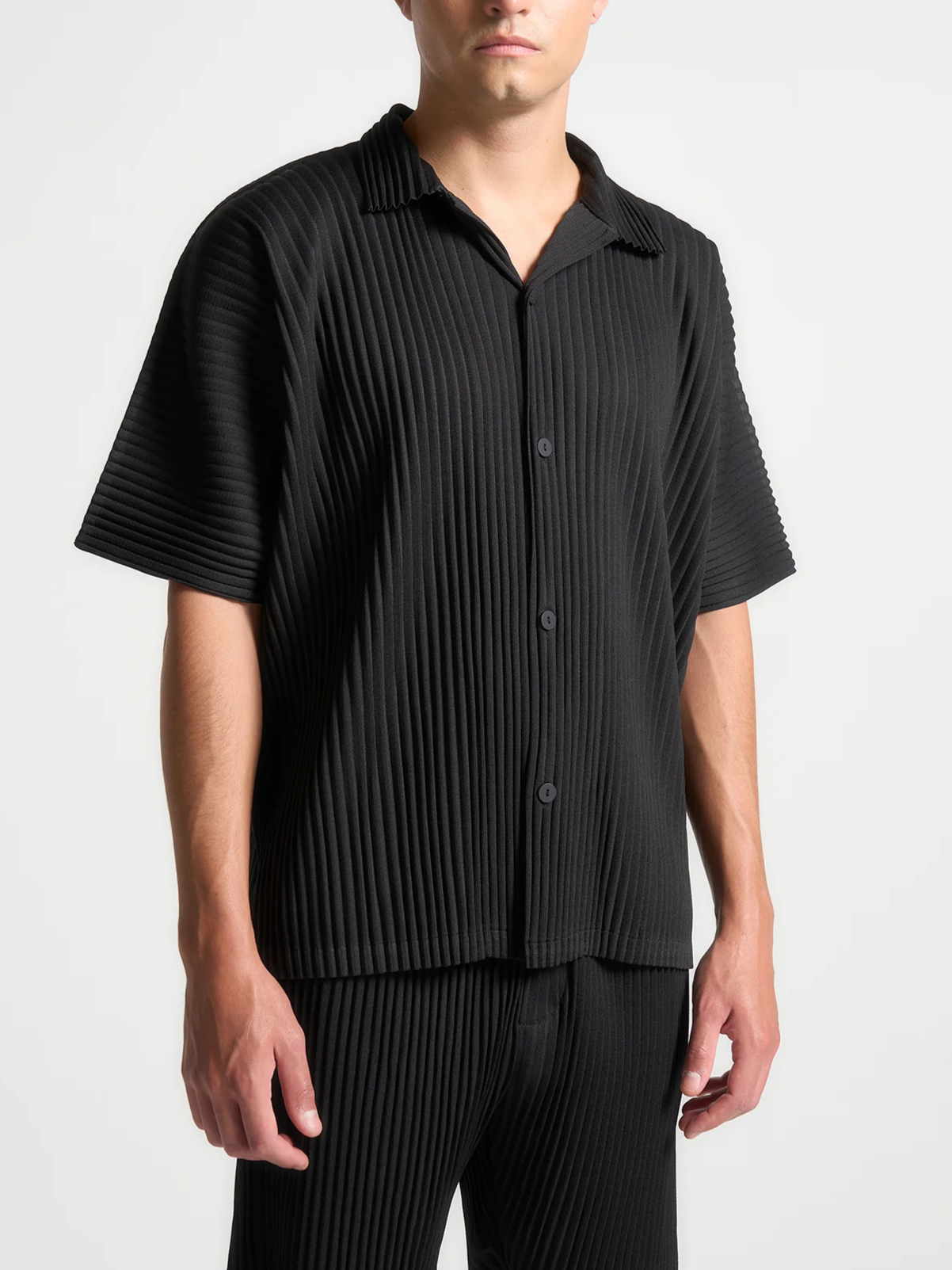 Santorini Pleated Shirt Black