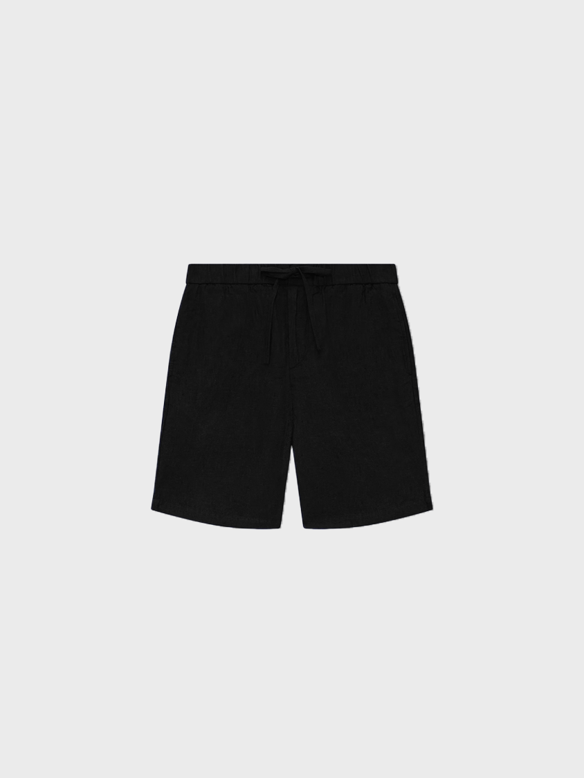 Capri Linen Shorts Black