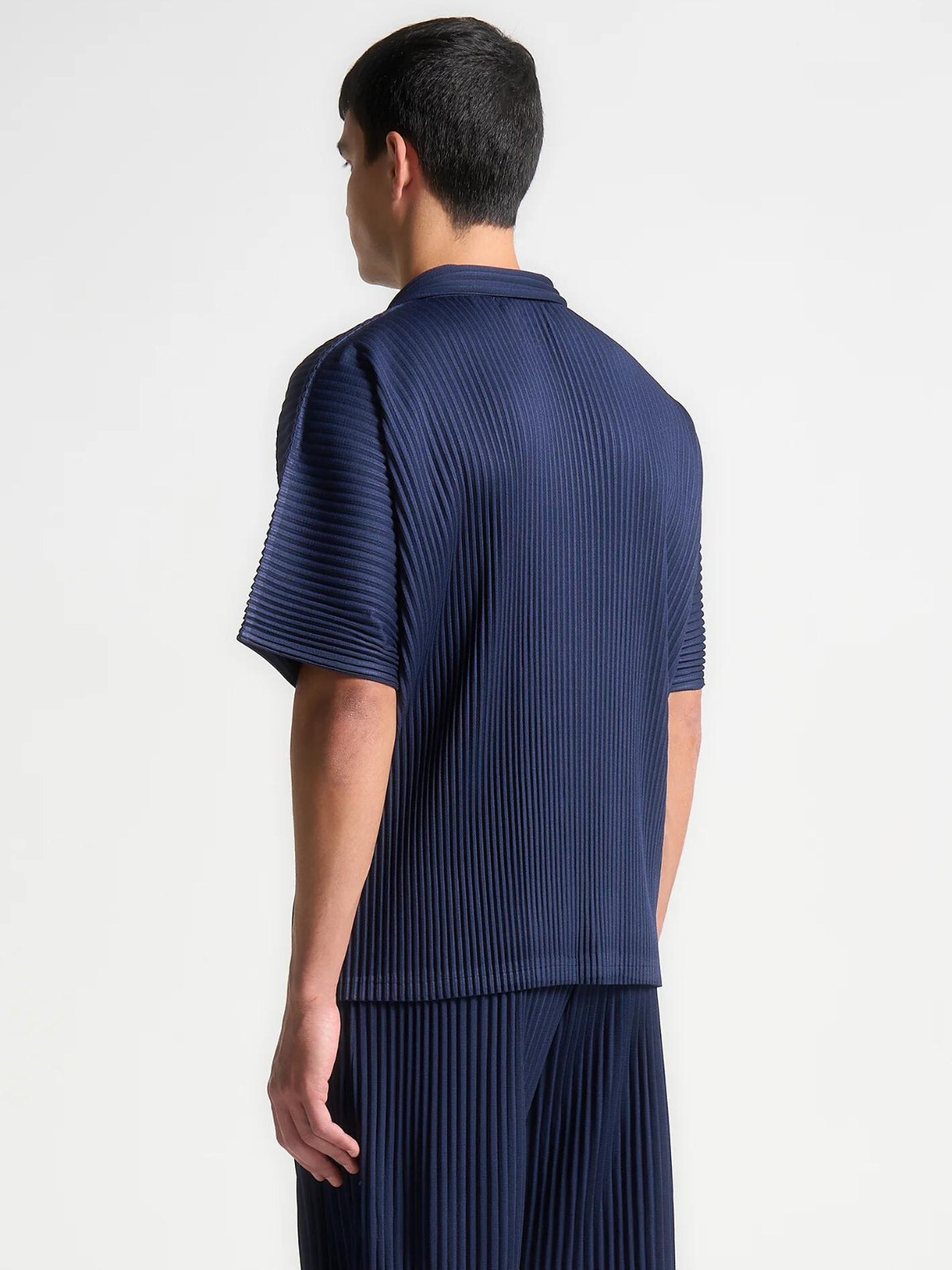 Santorini Pleated Shirt Navy