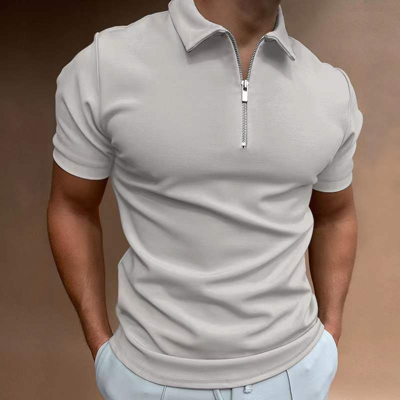 Carlios Short Sleeve Polo Shirt with Zipper Collar