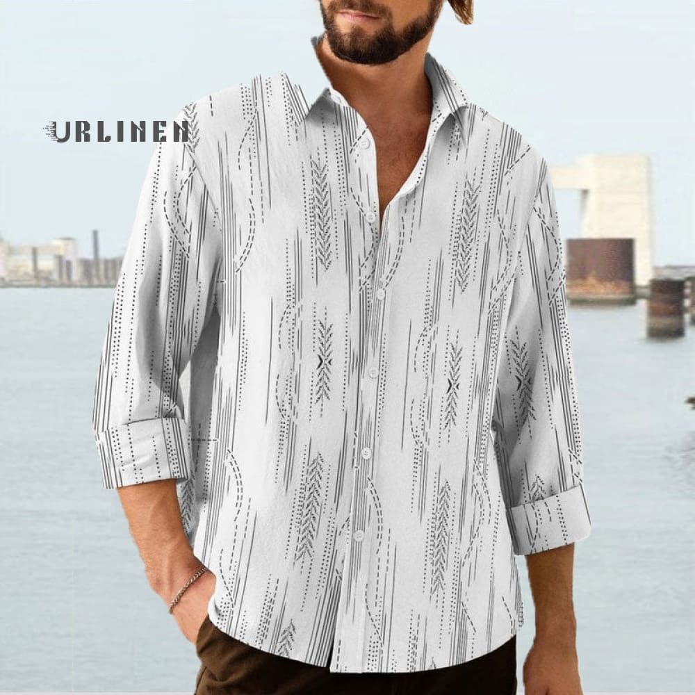 Cotton Linen Striped Shirt