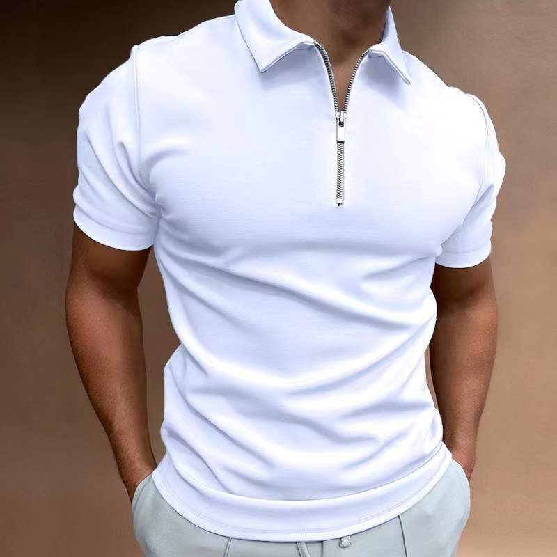 Carlios Short Sleeve Polo Shirt with Zipper Collar