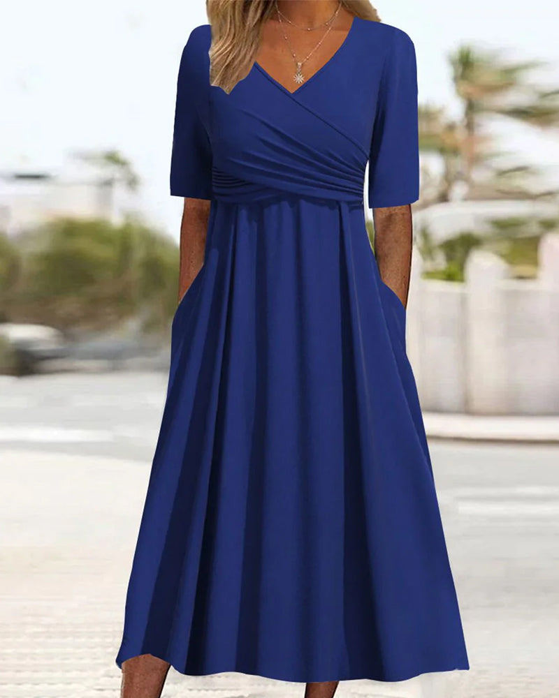 Timeless Tummy Covering Crossover Dress