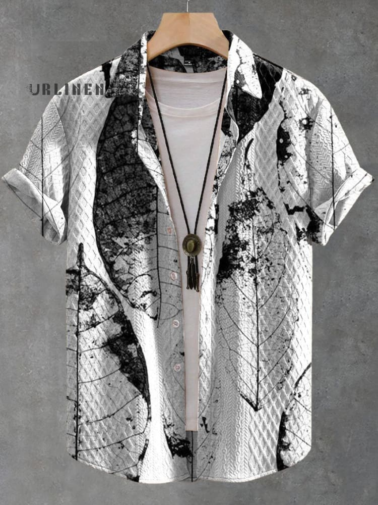 Leaf Print Jacquard Shirt