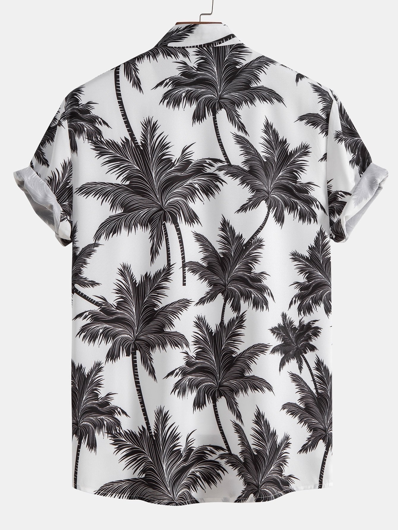 Palm Tree Print Button Up Shirt & Swim Short Set