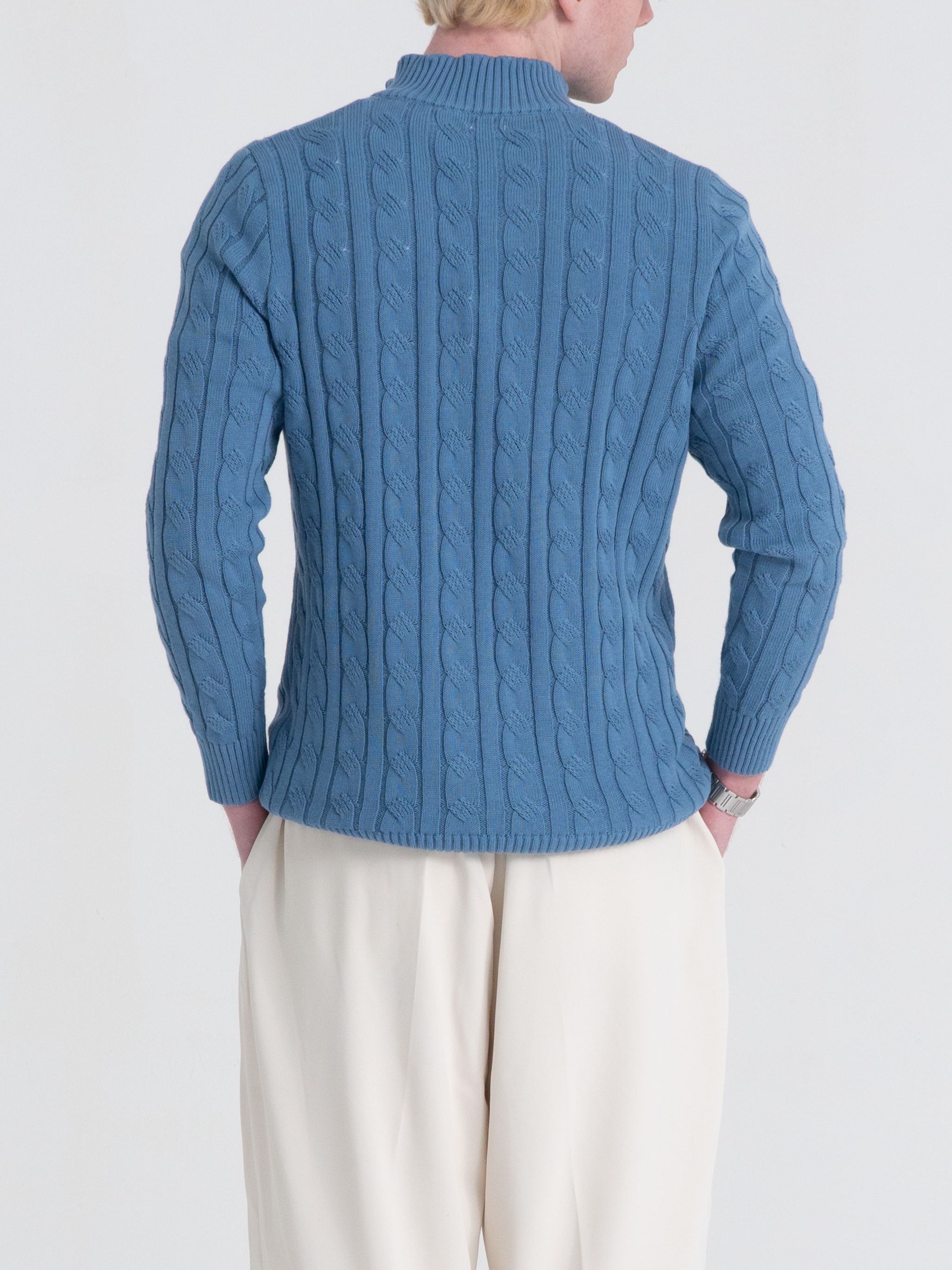 Nova Quarter Zip Sweater Sky Blue